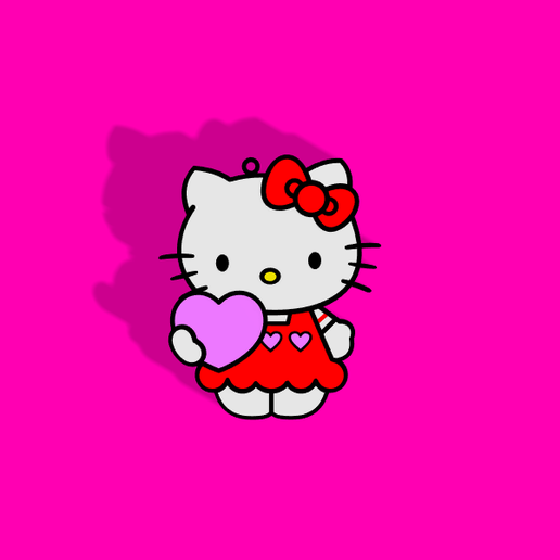 HELLO KITTY KEYCHAIN 3D model