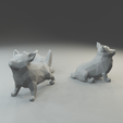 3.png Low polygon corgi 3D print model  in three poses