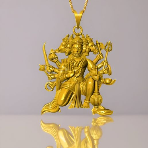 Panchamukhi Hanuman Pendant 3D print model 3D model
