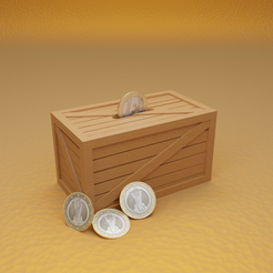 crate1.png STL file Piggy Bank Crate・3D printer model to download