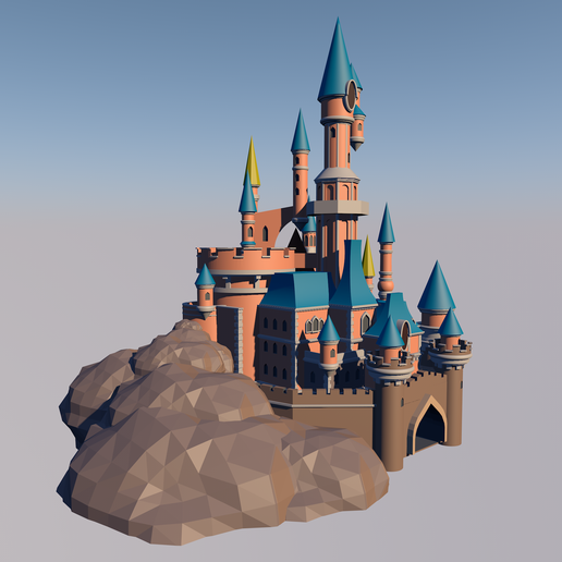 disneycastle3.png Файл STL Парижский замок Золушки в Диснейленде・3D-печатная модель для загрузки, Starseed_mod