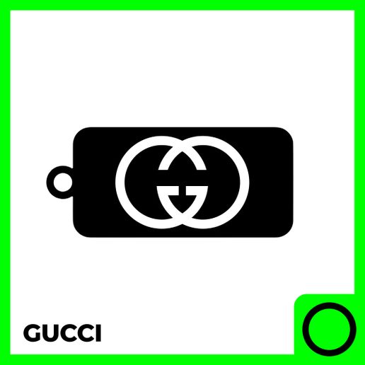 Gucci Keychain 3D Model – Luxury Logo Keyring