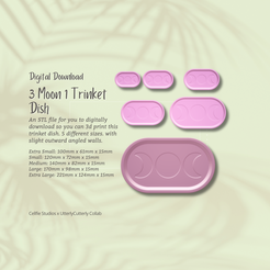 Cover-7.png 3 Moon Trinket Dish STL File - Digital Download -5 Sizes- Homeware, Boho Modern Design