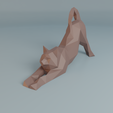 01.png Stretching cat low poly