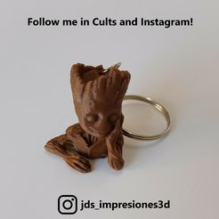 llavero_groot_cults.jpg Free STL file Groot keychain・3D printable design to download