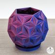 Alternate-View-of-Blue-and-Red-Celestial-Blooms-Planter.jpg Geometric Flower Pot - Modern Celestial Planter