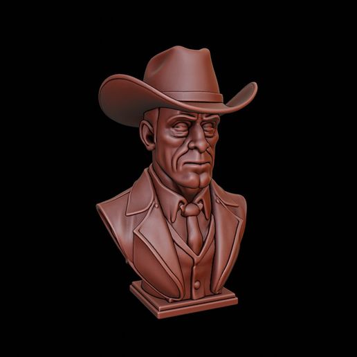 3D file Cowboy Bust 🤠 ・3D printing model to download・Cults