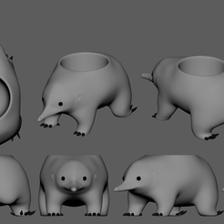 pottedPlant.png OBJ file ECHIDNAS POTTED PLANT・Template to download and 3D print, CLDG