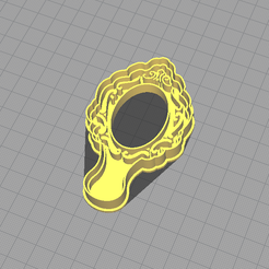 2.png STL file Handheld Mirror - Cookie Cutter + Stamp・3D printer design to download
