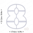 number_eight~8in-cm-inch-top.png Number Eight Cookie Cutter 8in / 20.3cm