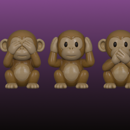 evil.png Ne voyez pas le mal, n'entendez pas le mal, ne parlez pas du mal Ensemble de singes