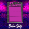 Barbie-shelf.png Barbie Logo Shelf / Barbie Stand / mini toy shelf / bookshelf miniature / Doll accessories