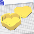 STL00369-4.png Pixel Heart Bath Bomb Mold