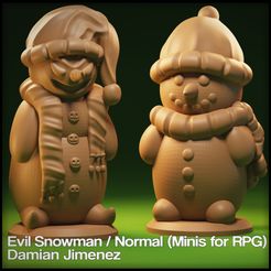 Snow 1.JPG Evil Snowman Miniature for tabletop RPG