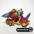 yrtyy.png Baby Crystalwing Dragon, Cinderwing3D, Articulating Flexi Wiggle Pet, Print in Place, Fantasy