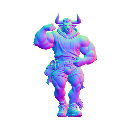 Gym Bro Ox Miniature – Muscle Bull Man Tabletop RPG DND