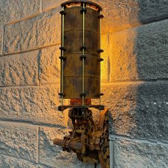 720X720-na-mmf-kwadratowev22.jpg STL-Datei Voll funktionsfähige Wandlampe im Steampunk-Stil.・Design zum Herunterladen und 3D-Drucken