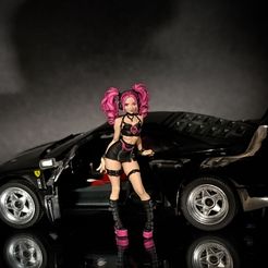 Cute Anime style Punk girl 3d model STL