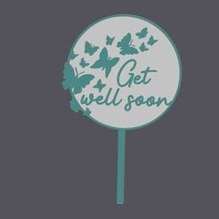 get-well.jpg STL file Cake Topper duo - Get well soon・3D print design to download