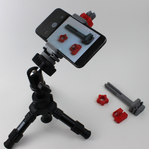 Universal Phone Tripod Mount 3D printing1.png Universal-Stativhalterung für Telefone