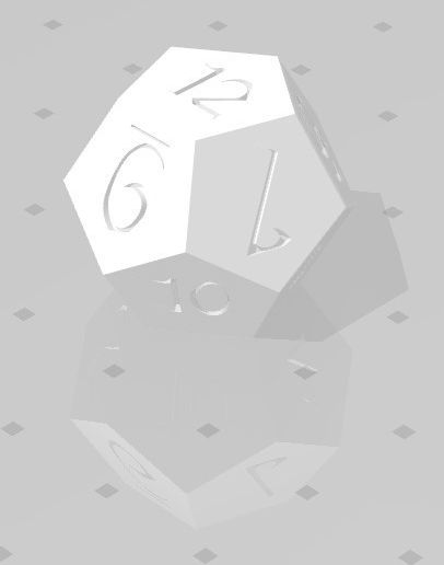 D12 - Fantasy Elf Font.jpg Polyset 骰子（边缘锋利） - Fantasy Elf 字体 - D2, D4, D4 Crystal, D6, D8, D10, D12, D% Horizontal, D20