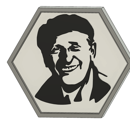 light portrait of bourvil 3D model