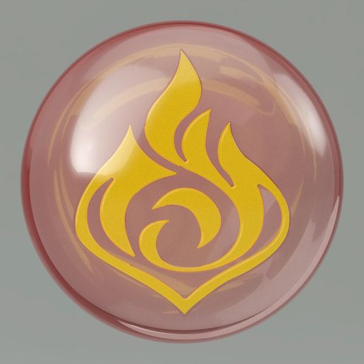 3D file Genshin Impact spherical Pyro Vision gem ONLY. Video game ...