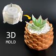 Cement-Geometric-Pot-use-3D-mold-printing-11.jpg Geometric Crown Pot mold - Include Pot file for print - You can make pots of any size you want for your plants