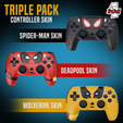 1.png Deadpool, Wolverine, Spider-man Pacote triplo ps 5 capa controladora