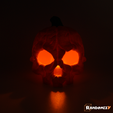 3.png 3D file Pumpkin Skull 2.0 - Tea Light Version・Model to download and 3D print