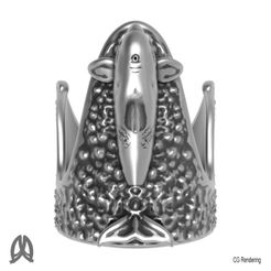 Orca Ring Top View.jpg Download STL file Orca Whale Thumb Ring • 3D printable model, Double_Alfa_Jewelry