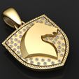 1.jpg HORSE FACE DESIGN SHEILD PENDANT 3D PRINTABLE MODEL