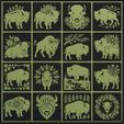 Floral-Bison-Bundle0001.jpg Floral Bison Bundle | 16 Decorative STL + SVG Designs