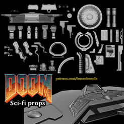 props_sci-fi_eternal_set_01.png Free STL file Doom Props - Sci-fi Set 1・3D printing template to download
