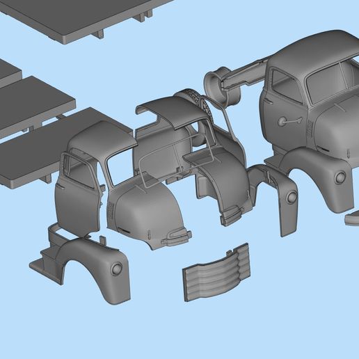 5.jpg STL files Hauler Cab Over Engine longbed flatbed Camião