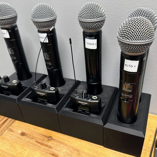 🎤 ShurⒺ DUAL BLX or SLXD24 Microphone Holder SBC200 Like・ 3MF File for ...