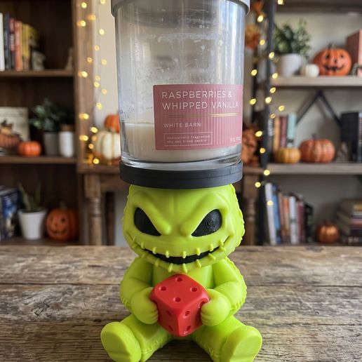 Burlap Boogeyman candle holder