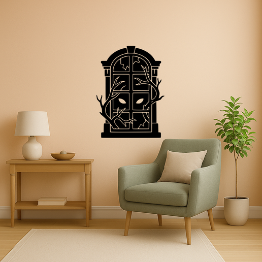 Creepy Window With Eyes 005 - Wall Art Multicolor - 3D model önizlemesi