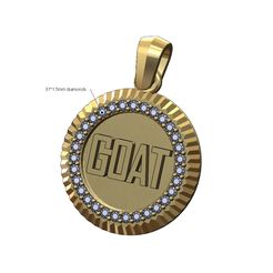 Fluted-diamond-bezel-goat-pendant-bail-00.jpg Goat diamond fluted bezel pendant with bail 3D print model