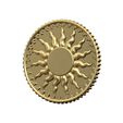 Notched-sun-pattern-coin-00.jpg Notched sun relif coin 3D print model