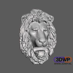 LionHead.jpg Télécharger fichier STL gratuit Suspension murale tête de lion (Sculpture 3D Scan) • Design à imprimer en 3D, 3DWP