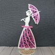 quilling.jpg Lady with the umbrella. 3D quilling napkin holder.