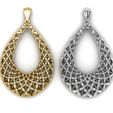 3.jpg filigree flower pendent 3d printable model