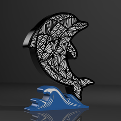 1.png Fichier STL lampe dauphin・Objet pour impression 3D à télécharger, tweety35