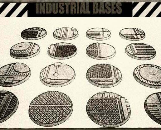 32mm Industrial Miniature Bases (x16) - For Tabletop War Games, Dungeons & Dragons, Pathfinder and more.