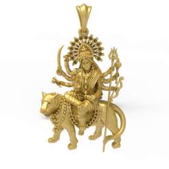 sherawali-mata-3d-pendant-pic-1.png STL file Sherawali mata 3d pendant・3D print model to download