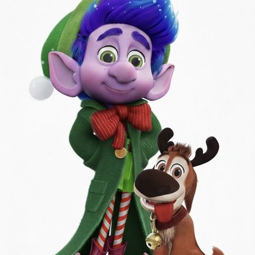 ​🎄 Yoyo & Reindeer Pup – High-Detail 3D Printable Diorama