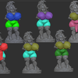 variations.png Goblin Girl Short & Stacked 3D Print Model