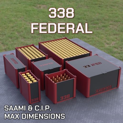 DBOX AMMO BOX .338 Federal AMMUNITION STORAGE 10/20/25/50/100/150 ROUNDS CRATE ORGANIZER 338 Federal