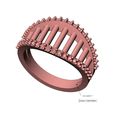 volume1.jpg Fichier STL Bague à lèvres en diamant à mailles en épingle à cheveux - tailles 7 et 8 - modèle d'impression 3D・Modèle imprimable en 3D à télécharger